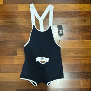 Large Navy and White ToF Paris bottomless singlet